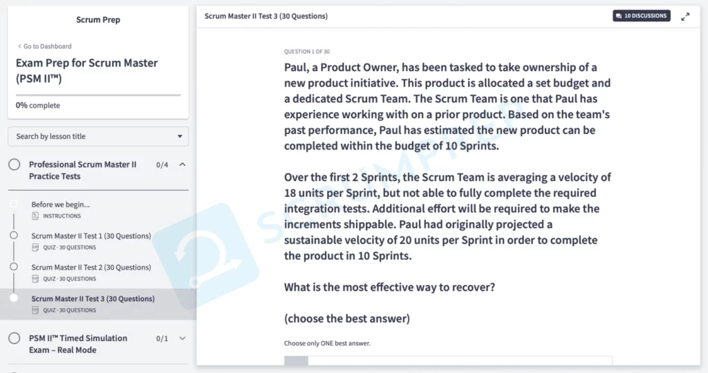 PSM II Quiz Question 1