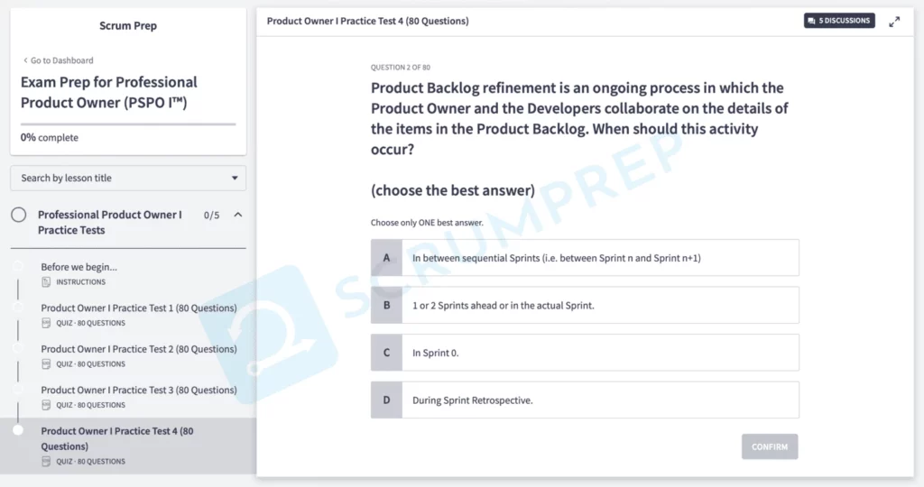 PSPO I Quiz Question 2