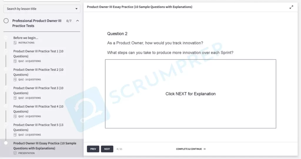 PSPO III Essay Question 1