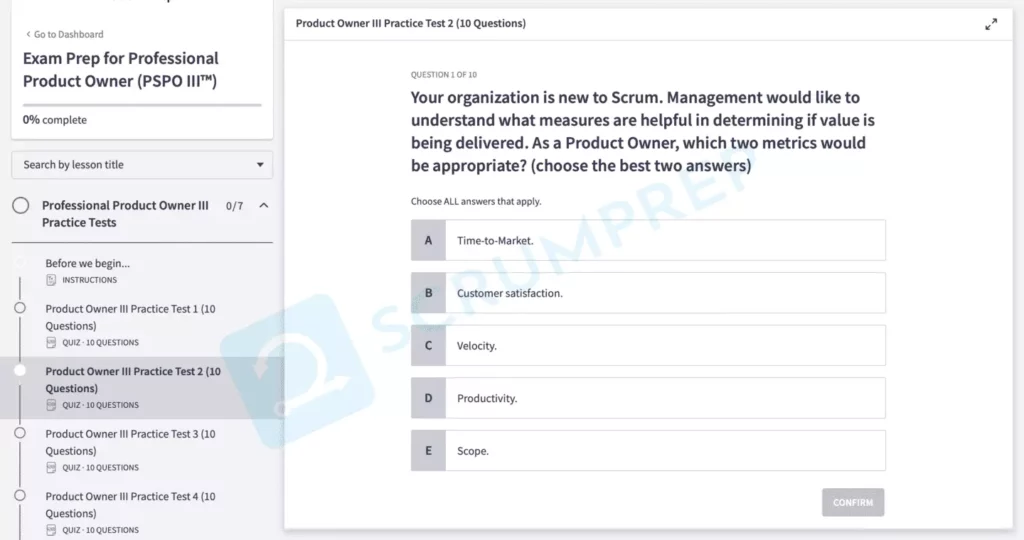 PSPO III Quiz Question 1
