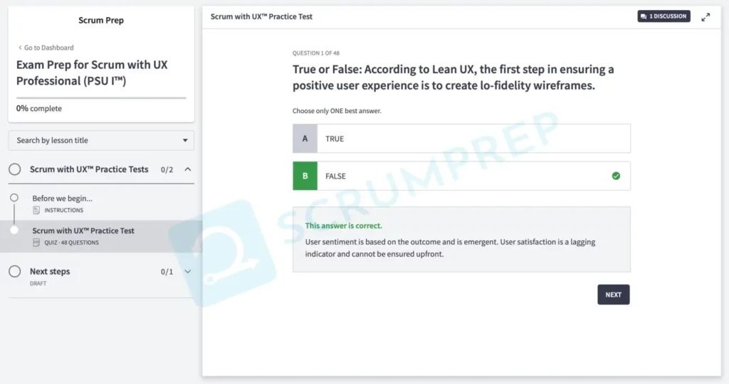PSU Quiz Question 1 Explanation