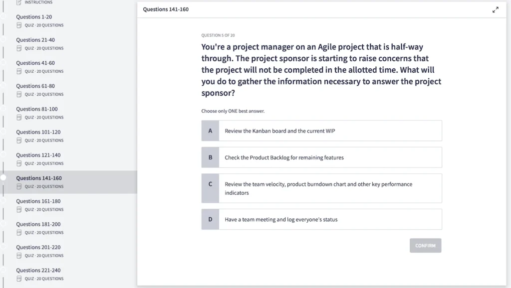 PMI-ACP Practice Test Screenshot 03