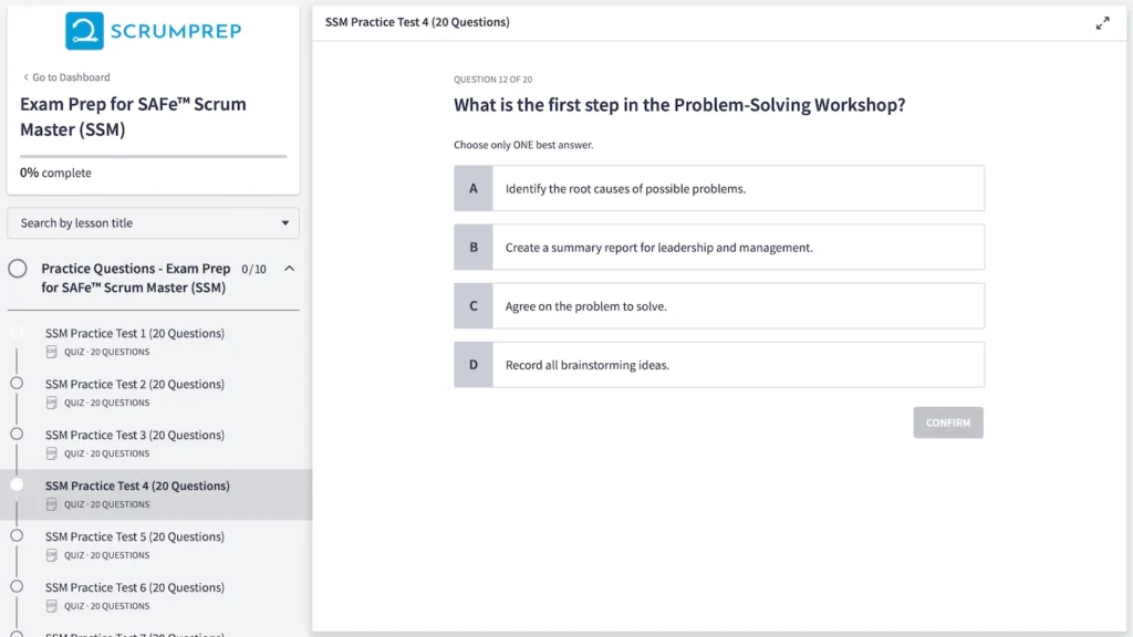 SAFe (SSM) Practice Test Screenshot 03