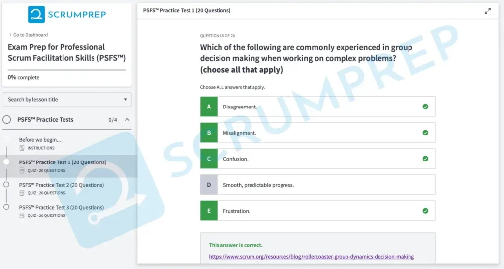 PSFS Practice Test Screenshot 16a 1