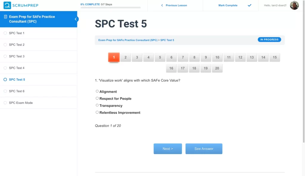 SPC Practice Question - ScrumPrep