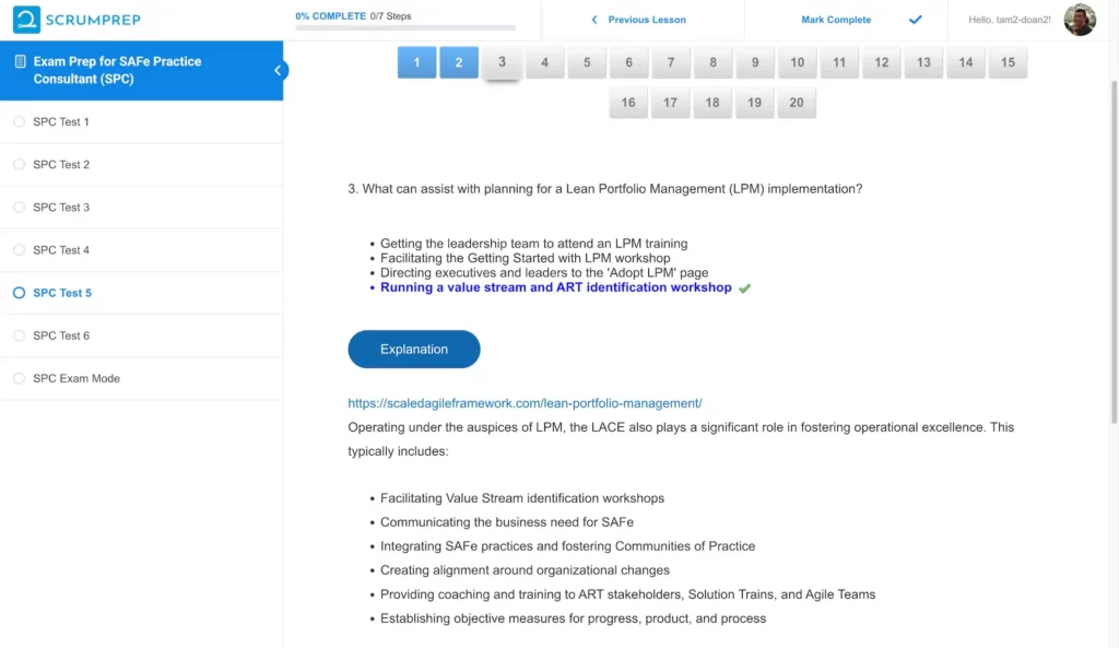 SPC Practice Question - ScrumPrep