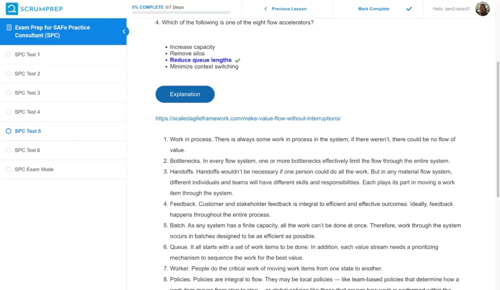 SPC Practice Question - ScrumPrep