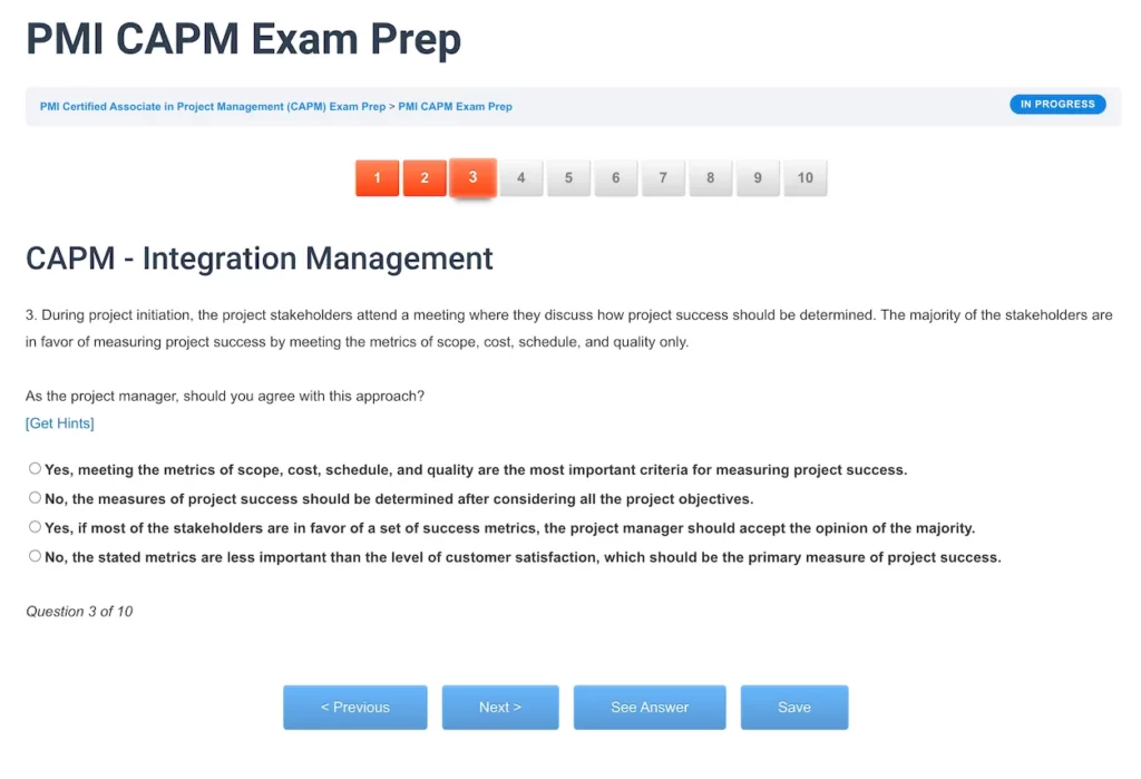 CAPM Test Question - ScrumPrep