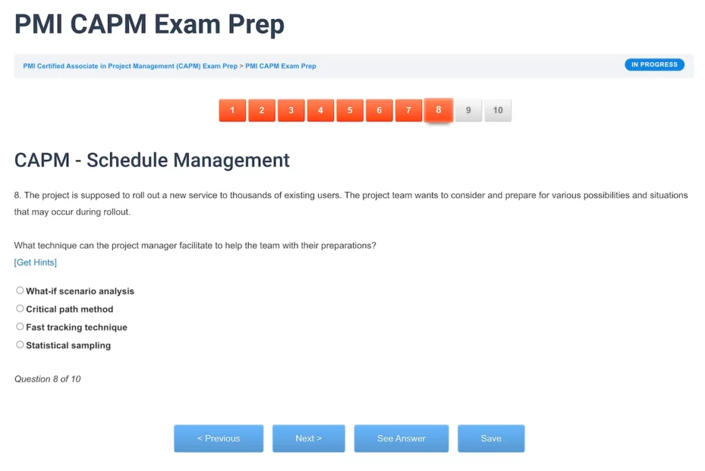 CAPM Test Question - ScrumPrep