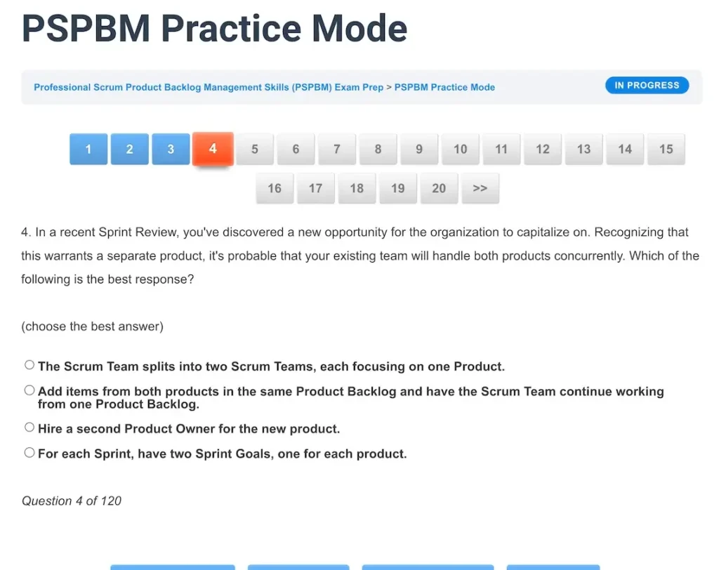 PSPBM Practice Question - ScrumPrep