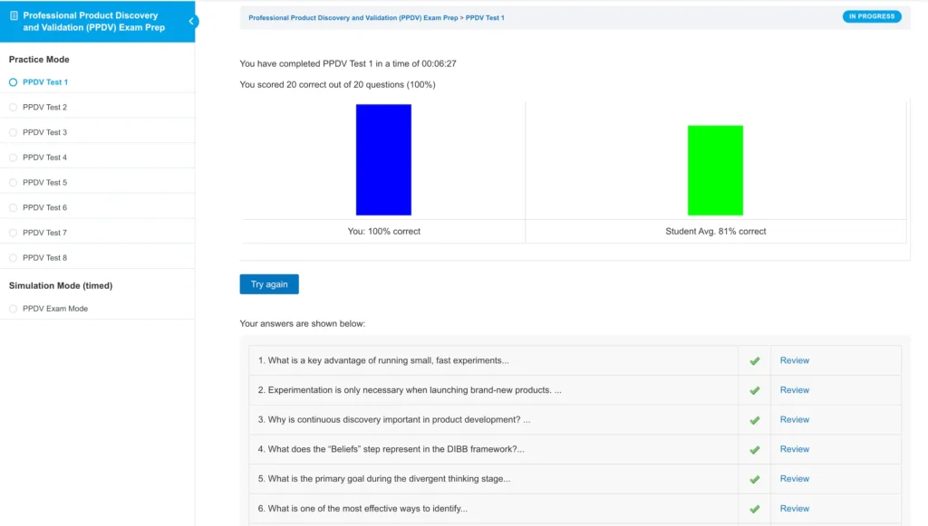 PPDV Test 1 End Screen