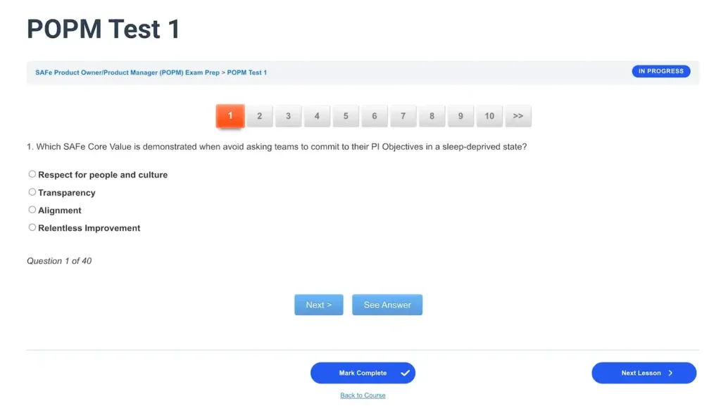 POPM Exam Question Screenshot 02