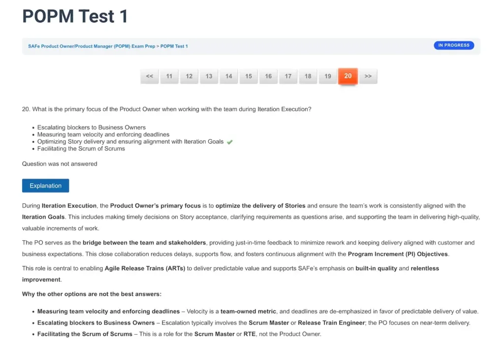 POPM Exam Question Screenshot 05