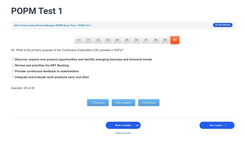 POPM Exam Question Screenshot 06