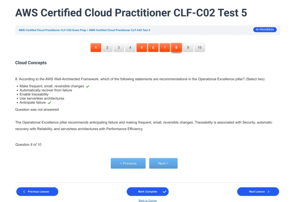 AWS Certified Cloud Practitioner CLF-C02 Screenshot 5